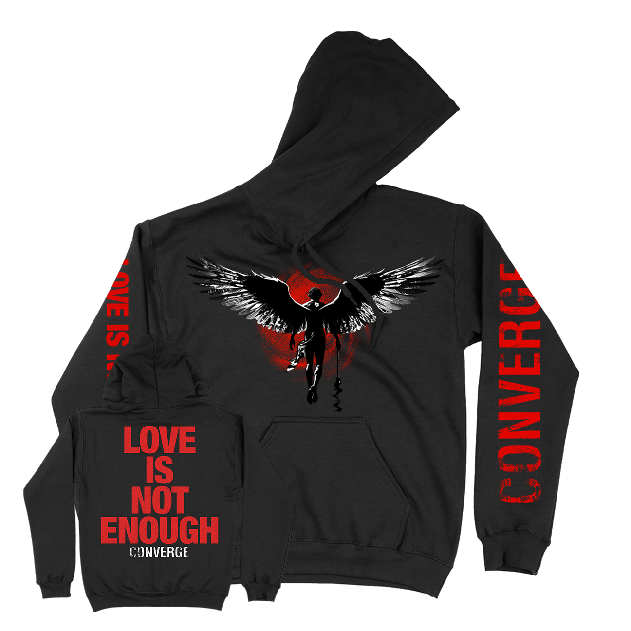 Love Is Not Enough Dark Angel Pullover Hoodie (Black)