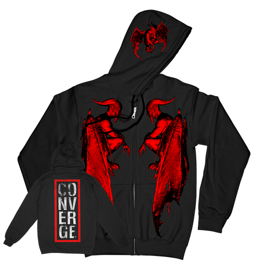 Devil Inside Zip Up Hoodie (Black)